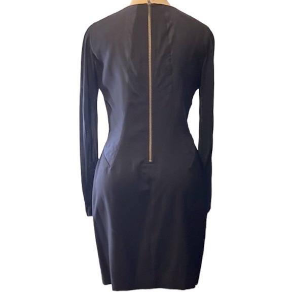 Helmut Lang Draped Pleated Zipper Mini Dress, Black, size 6 - Picture 10 of 12